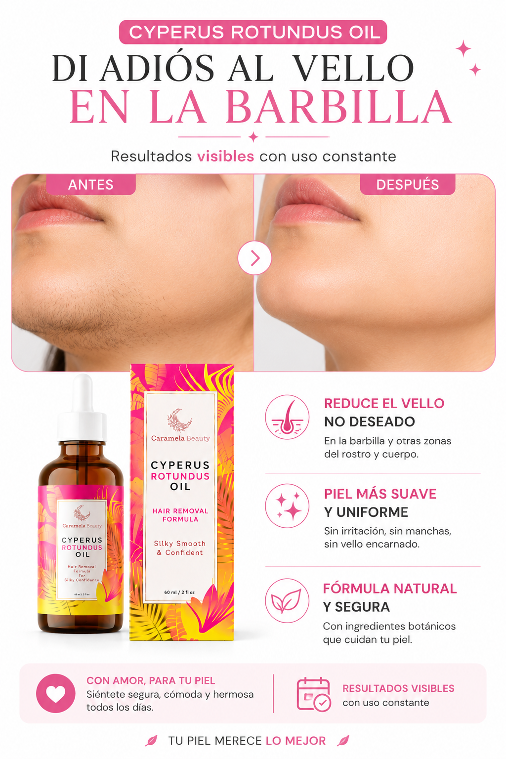 Aceite De Cyperus Rotundus depilación