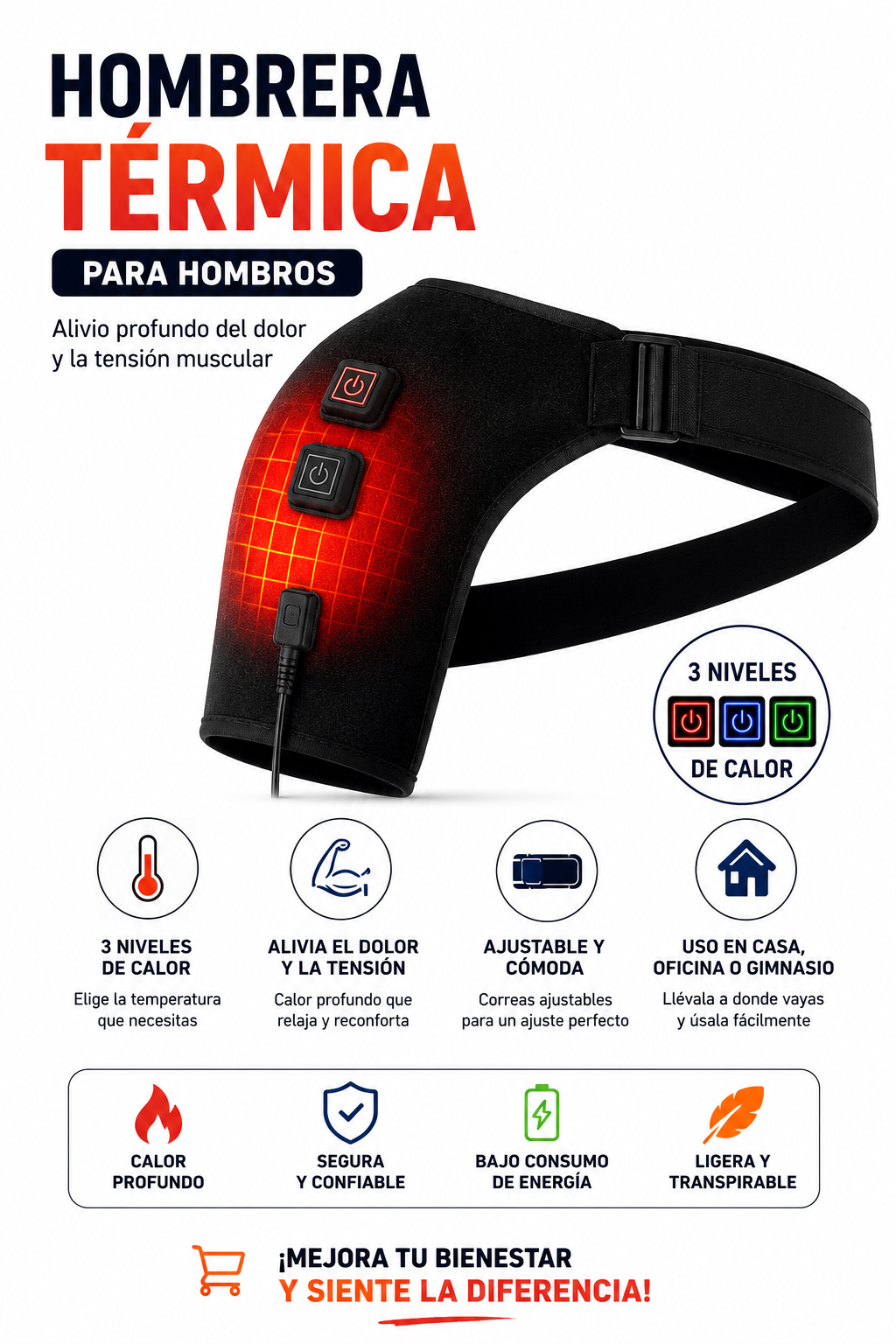 Hombrera Térmica 3 Niveles Calor