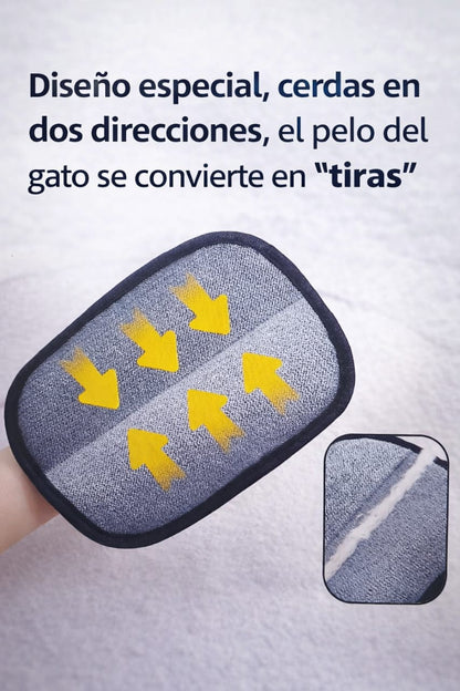 Guantes electrostáticos para remover pelo de mascotas, cepillo de limpieza para sofá y ropa, diseño de doble cara para eliminar pelusa y cabello.