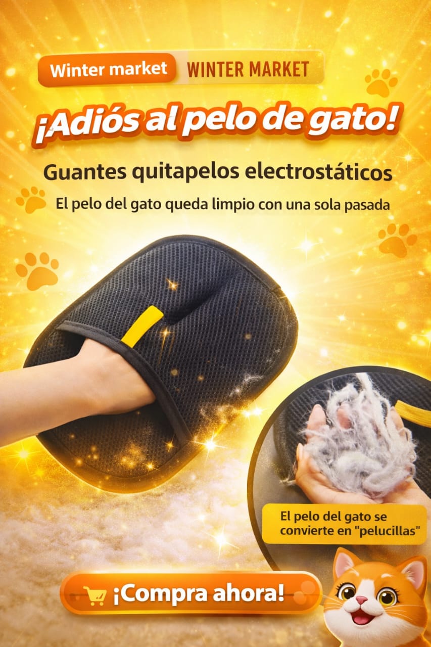 Guantes electrostáticos para remover pelo de mascotas, cepillo de limpieza para sofá y ropa, diseño de doble cara para eliminar pelusa y cabello.