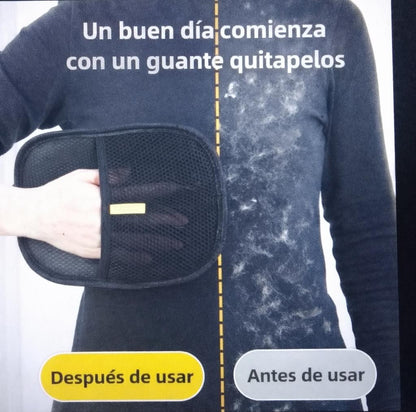 Guantes electrostáticos para remover pelo de mascotas, cepillo de limpieza para sofá y ropa, diseño de doble cara para eliminar pelusa y cabello.